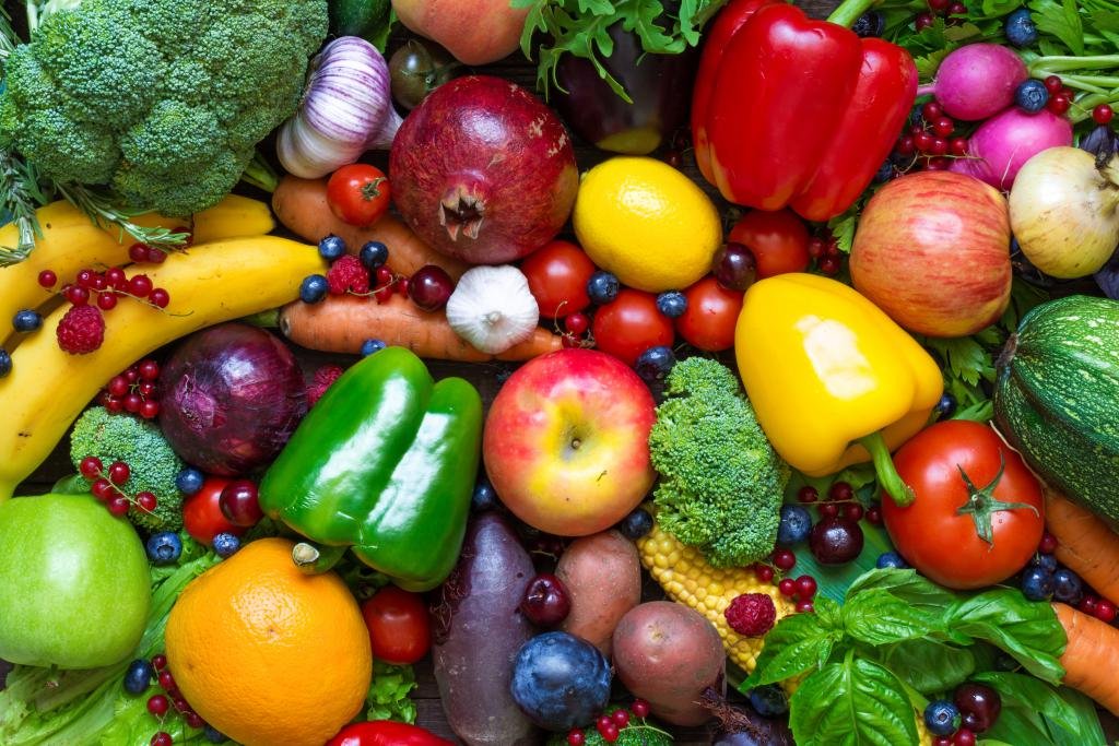 Legumes, frutas e verduras in natura